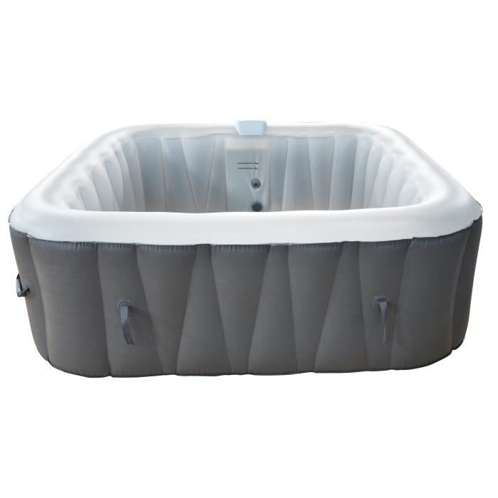 Vierkante opblaasbare jacuzzi met ledstrip - Sun Spa - 4 personen - Klaar in 5 minuten - Inclusief afdekking en filter