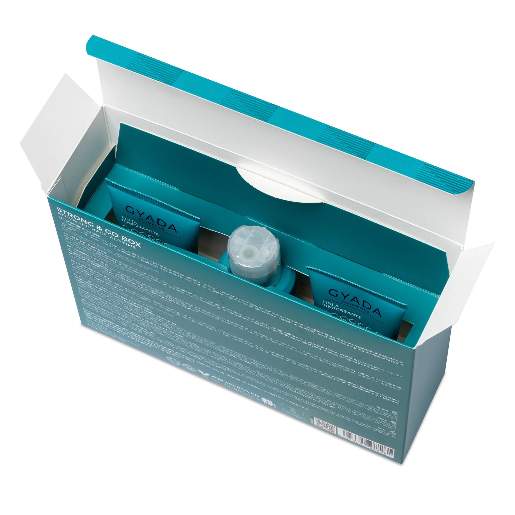 Spirulina Strong & Go Box - Cofanetti per Capelli, Balsamo Rinforzante Capelli, Gel Capelli, Shampoo Rinforzante