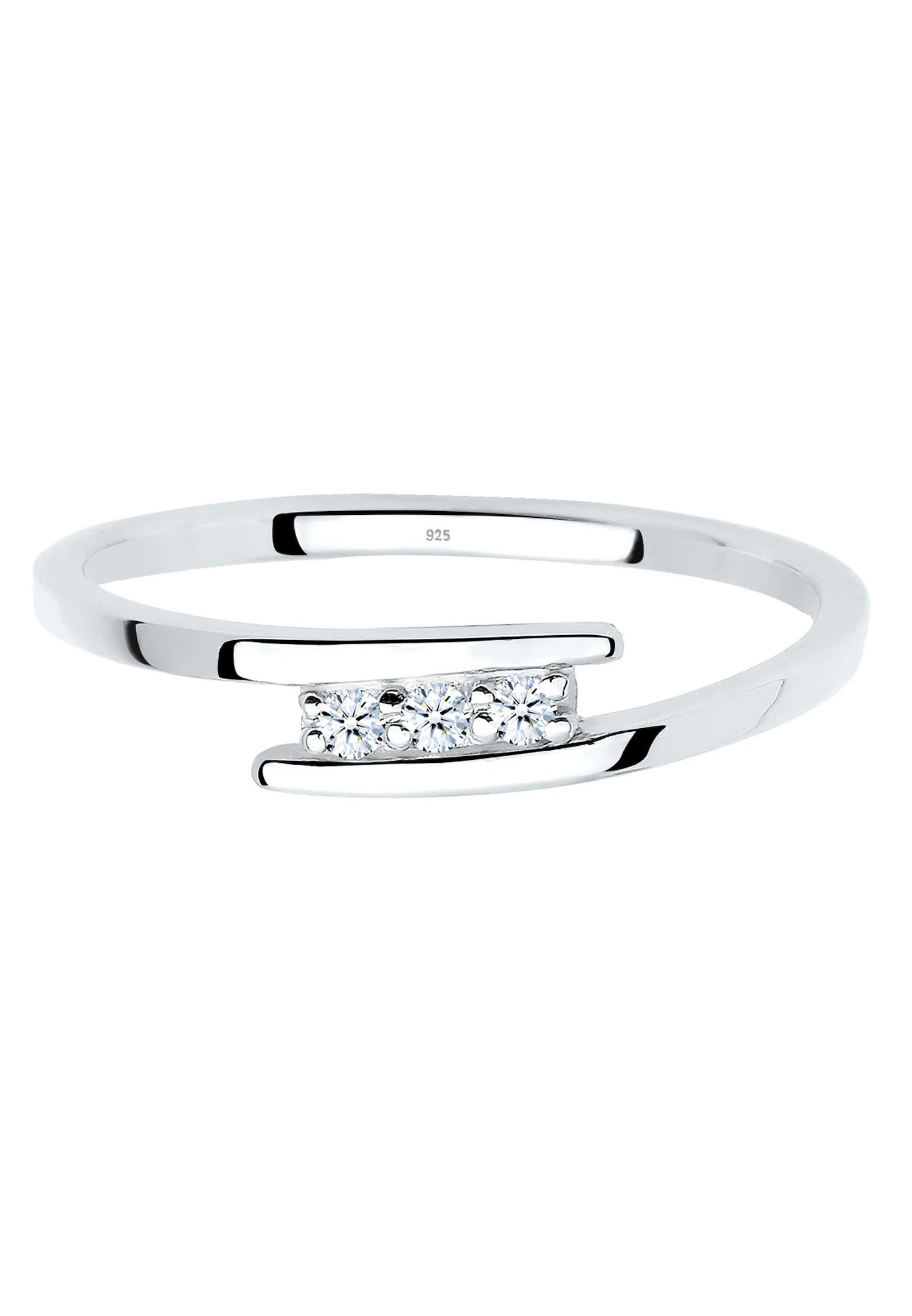 Elli DIAMONDS Femme Elégant Classique avec Diamant (0,04 ct.) en Argent Sterling 925