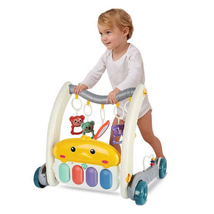 KEDIA 2-in-1 Baby Fitness Walker, Activity Table with Music and Rings, from Birth to Walking, from 0 Months