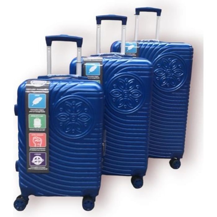 Conjunto de 3 malas - GERARD PASQUIER - Azul - ABS - Rígidas - Com rodinhas