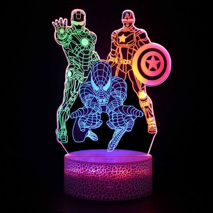Spiderman Nachtlampje, 3D LED Nachtlampje voor Kinderen, Kerstcadeau, Slaapkamer Decoratie Lamp - JZSH