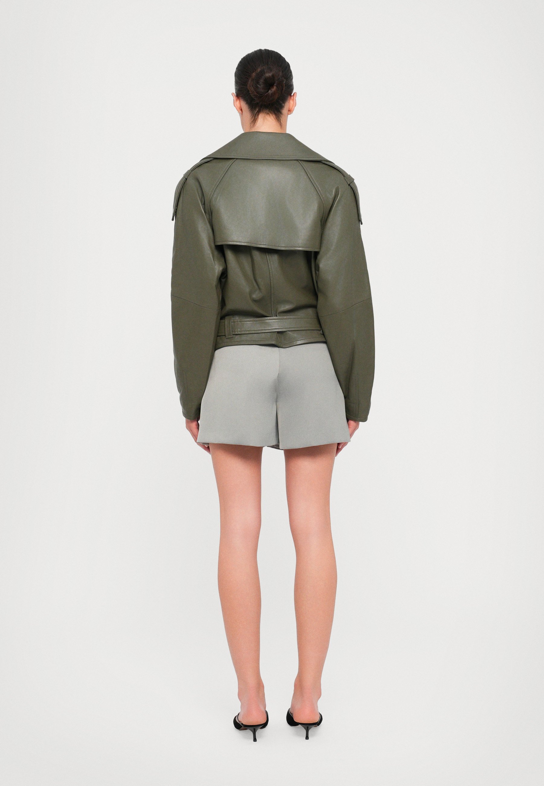 Iro YURIA - Veste en cuir - vert lierre