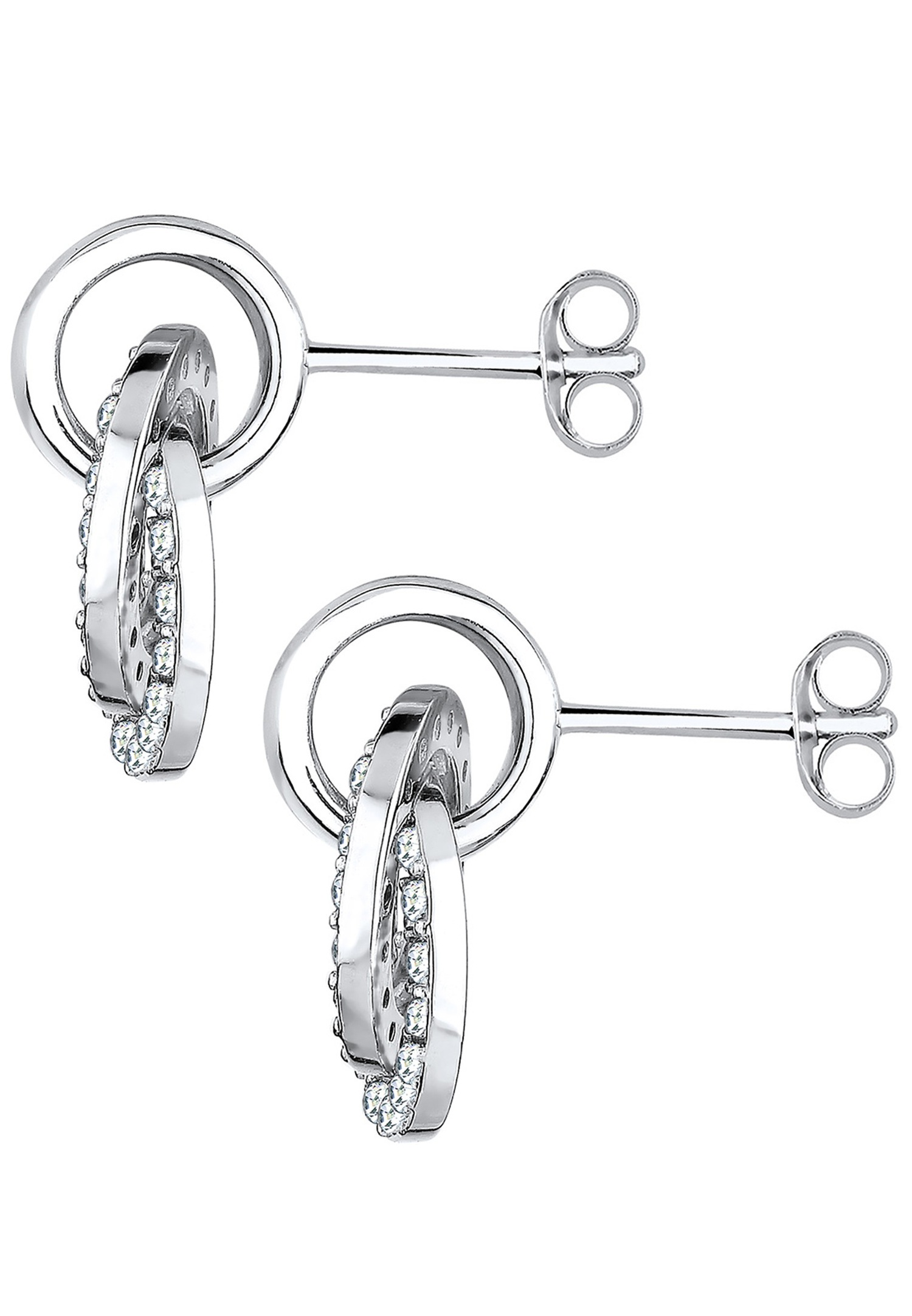 Elli Femmes Cercle Rond Glamour avec cristaux en argent sterling 925