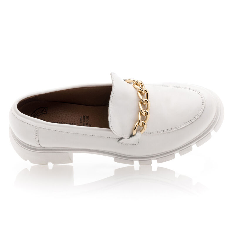 Weiße Damen-Loafer/Bootsschuhe