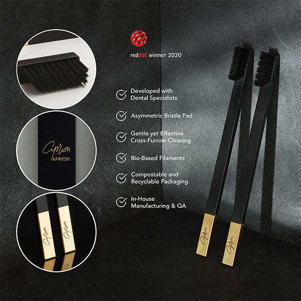 Spazzolino morbido APRIORI Black Gold