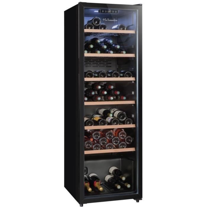 Wine cellar for aging - LA SOMMELIERE - CTVNE147 - 147 bottles - Glass door - Energy class G - 54.5 x 60.4 x 167.4 cm - Black
