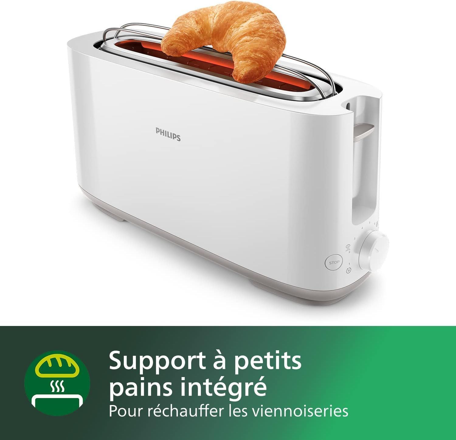 Tostadora - PHILIPS - HD2590/00 - Colección Desayuno Diario - 1 ranura larga - 830W - Blanca
