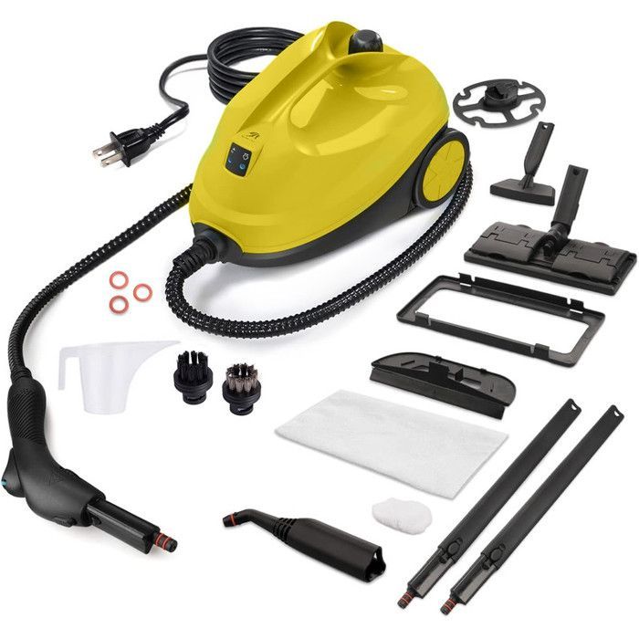 Pulitore a vapore da 2000 W con 14 accessori, pressione del vapore: 4 bar, capacità del serbatoio: 1,8 L, tempo di riscaldamento: 30 sec, autonomia: 45 min