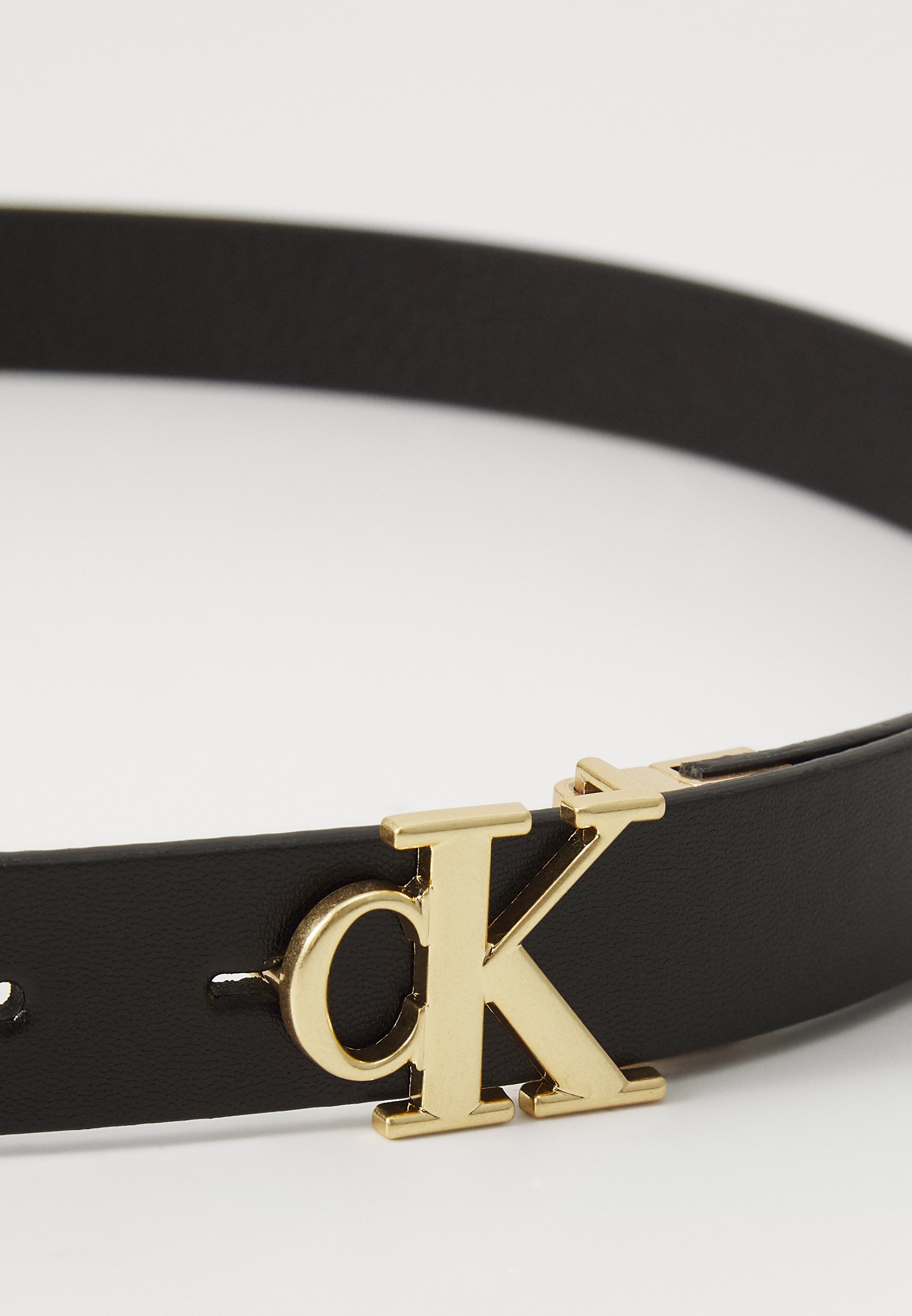 Calvin Klein Jeans MONOGRAM GESP - Riem - zwart/lichtgoudkleurig