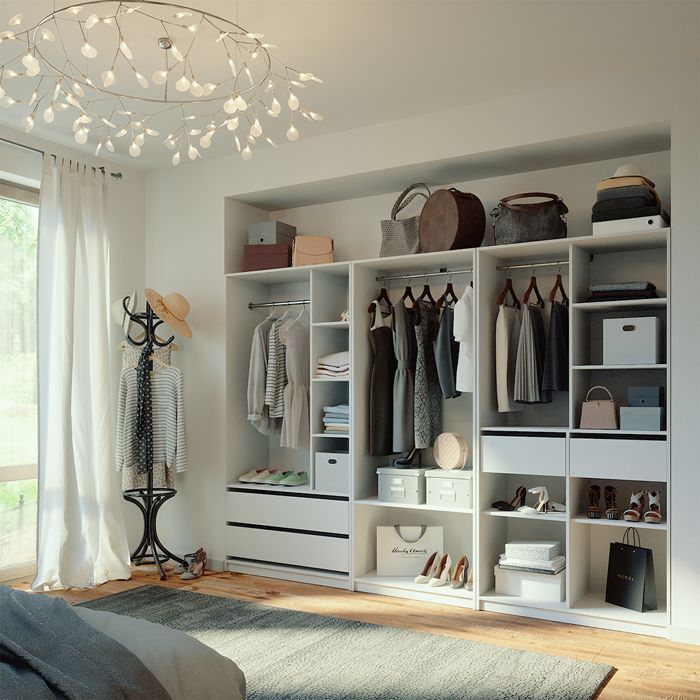 Armoire à vêtements Elmo 280x200cm Lot de 3 Blanc Vicco 50205