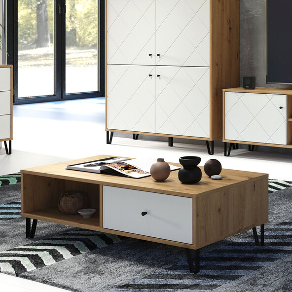 Touch coffee table with two drawers
