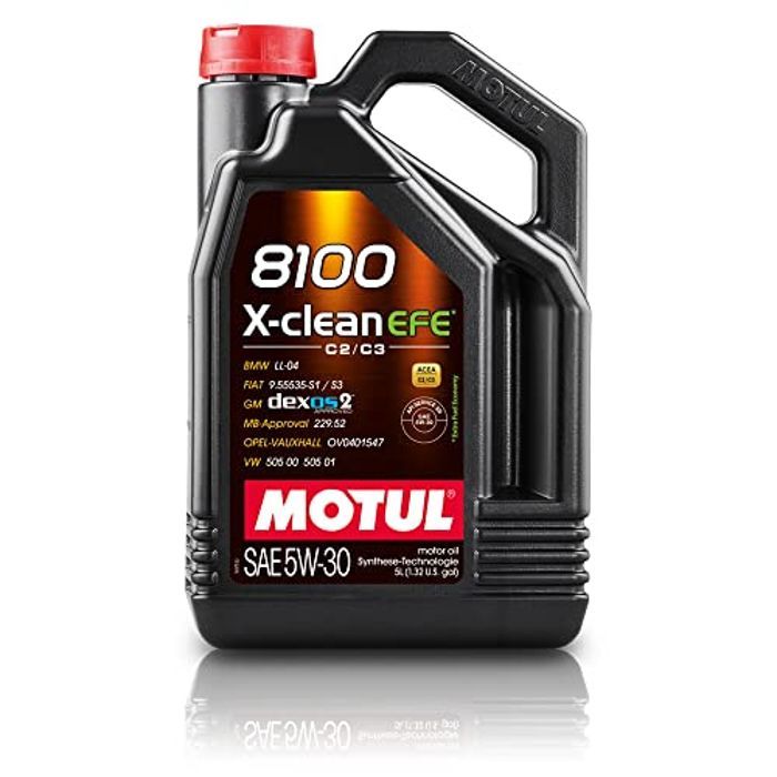 Aceite lubricante Motul 107206/74 8100 X-Clean EFE C2/C3 5W30 para motor, 5 l