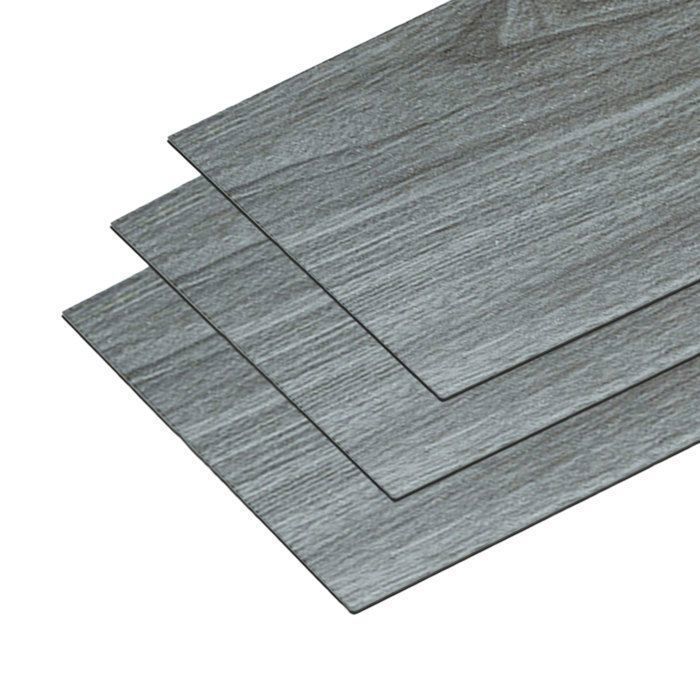 Revêtement de sol PVC - Dalles autocollantes - 5,02 m² - pour Salle à Manger - Imperméables - 36 pièces - Gris clair