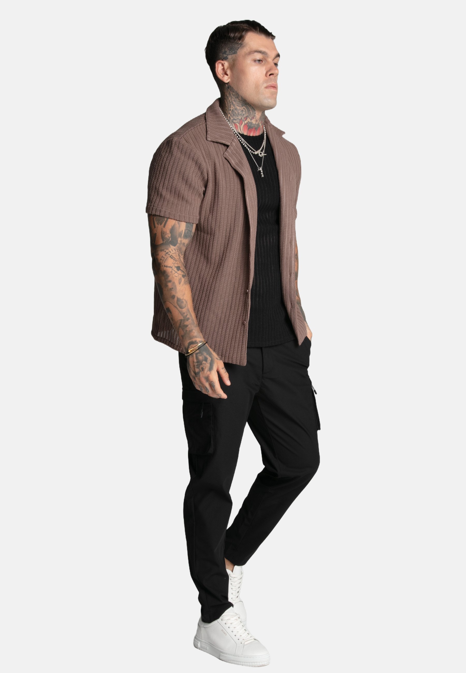 SIKSILK TEXTURED RESORT - Chemise - marron