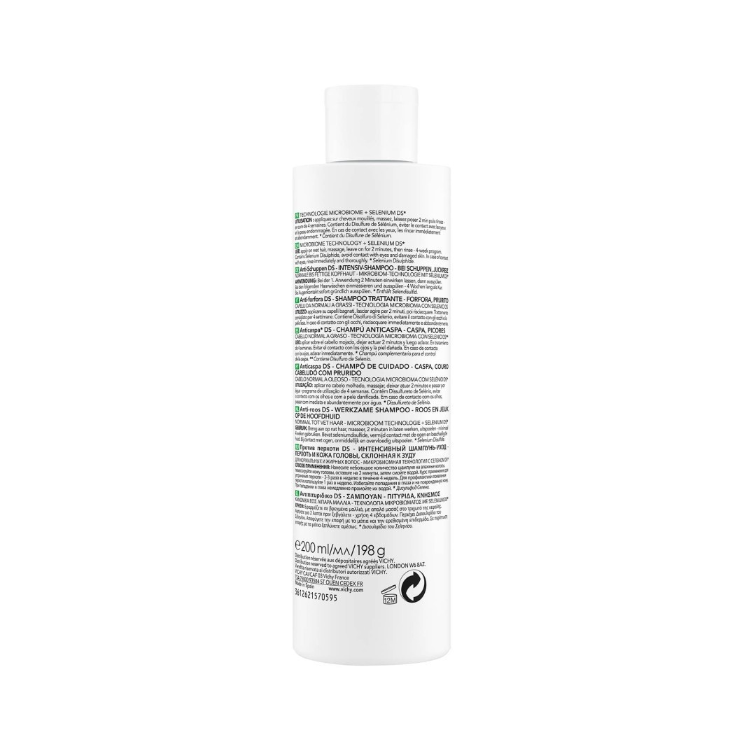 Vichy Haarshampoo Dercos Anti-Schuppen-Shampoo Dermatologisches Shampoo für normales bis fettiges Haar - Anti-Schuppen
