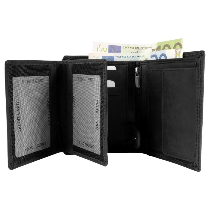 Cartera para hombre - Akzent - Piel auténtica - Formato vertical - Protección RFID