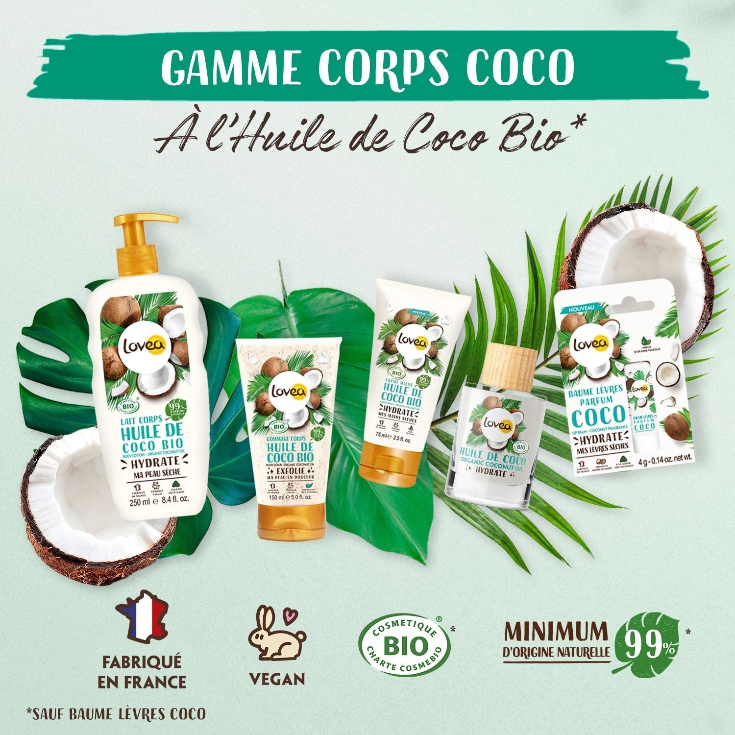 Lovea Crème Mains Huile de Coco Bio Certifié BIO