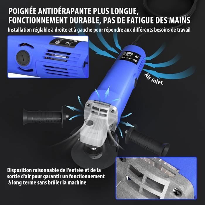 1200W Angle Grinder - Ø115mm - Speed 12000rpm - Quick blade change, spindle lock