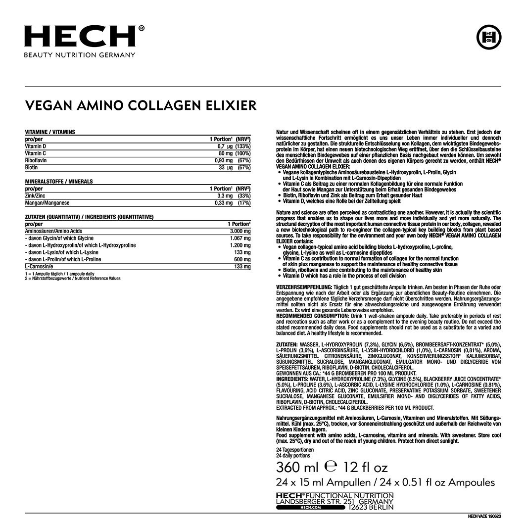 HECH veganski dodatak prehrani s pro-kolagenom - 360 ml