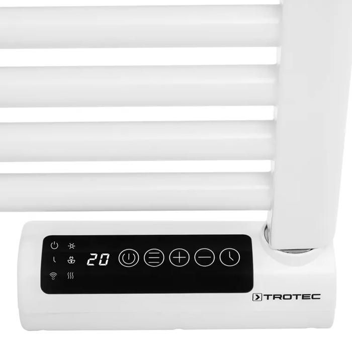 TROTEC TWH 300 S — Wall-mounted electric towel warmer with WiFi, 300W, IP24, white, 50×12.4×52.5 cm
