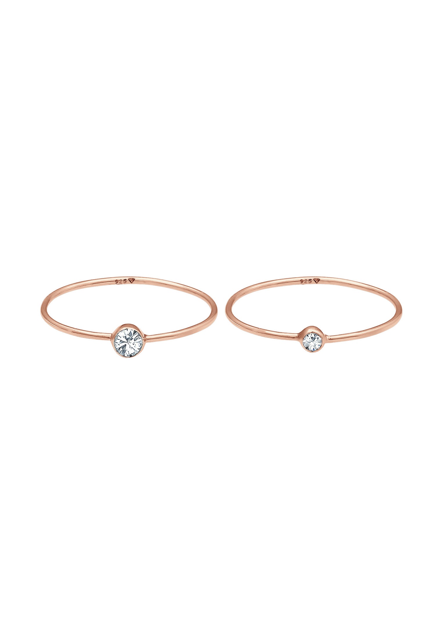 Elli Ensemble pour Femmes Élégant Basique avec Cristaux en Argent Sterling 925