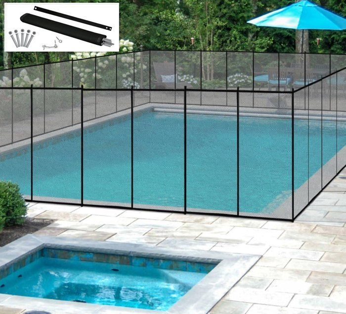 COSTWAY Barrière de Piscine Pliable, 360 x 125 CM, Barrière Clôture Piscine en Filet Souple Tissu Textilène avec Règle Poteaux