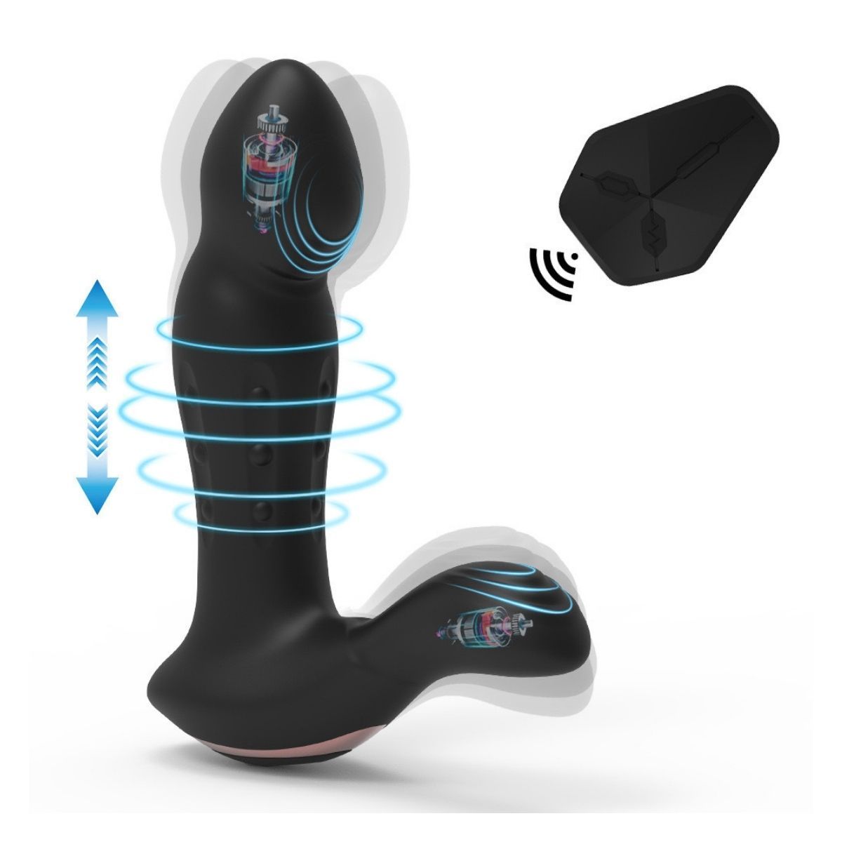 „Intima Erotic“ aksesuaras – peristaltinis prostatos analinis vibratorius – juodas