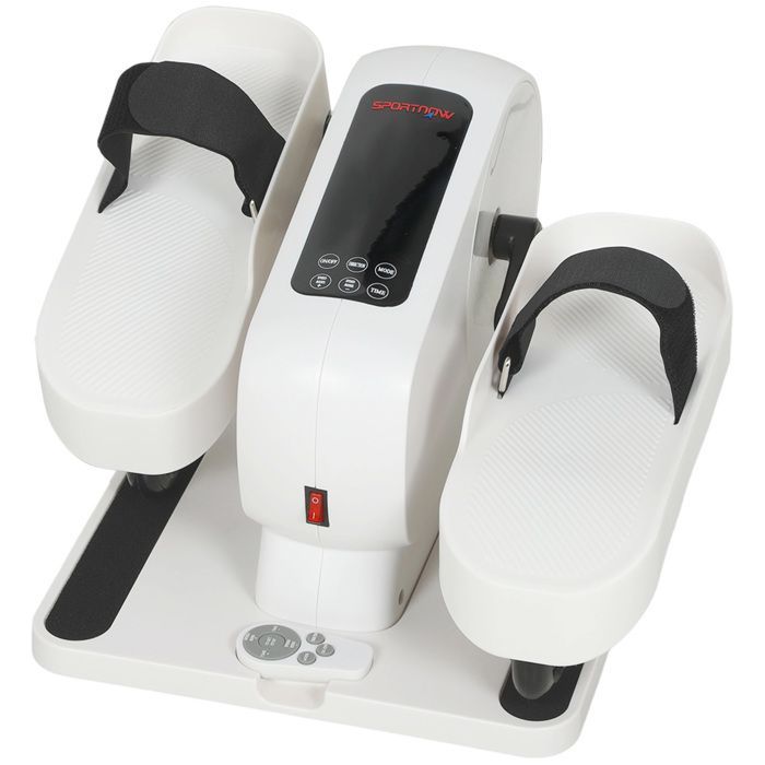 Tafelmodel crosstrainer met led-display, afstandsbediening en 12 instelbare snelheden, 45 x 42 x 26 cm, wit