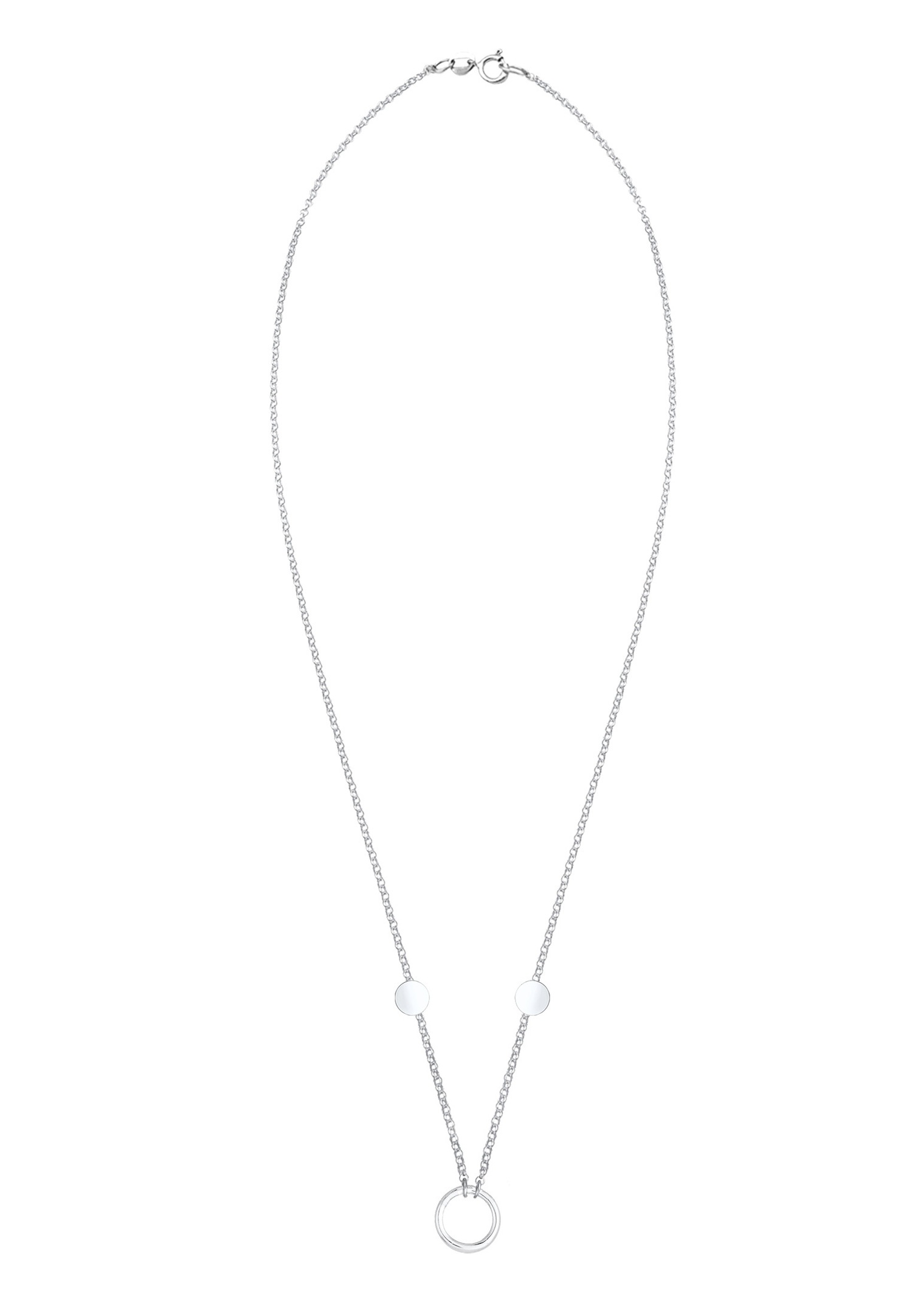 Elli Cercle Pendentif Figaro Basic Trend Collier Femme - (925/1000) Argent