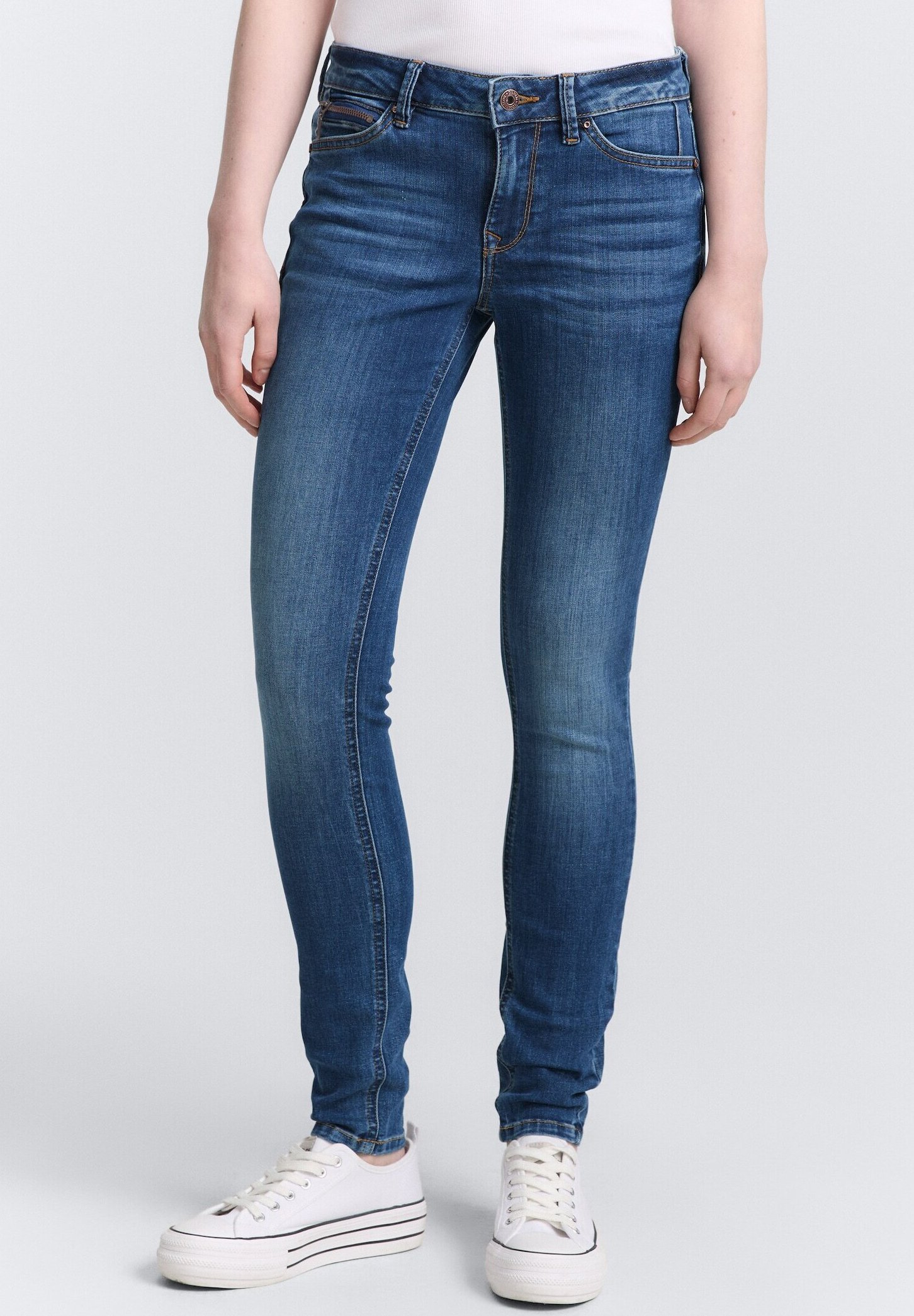 TOM TAILOR DENIM TTJONA - Skinny Fit jeans - strakke middensteenblauwe denim