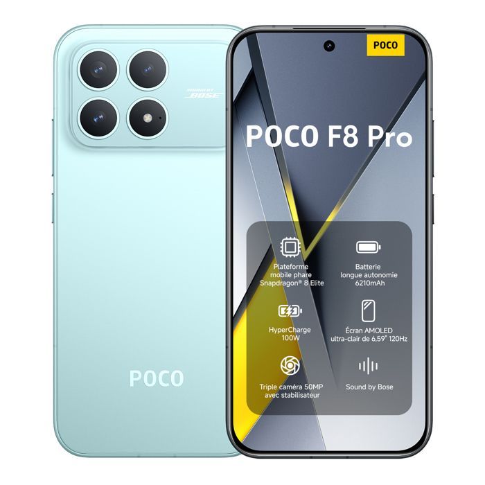 Smartphone - XIAOMI - POCO F8 Pro - 12 GB de RAM - 256 GB de almacenamiento - Pantalla AMOLED de 6,59
