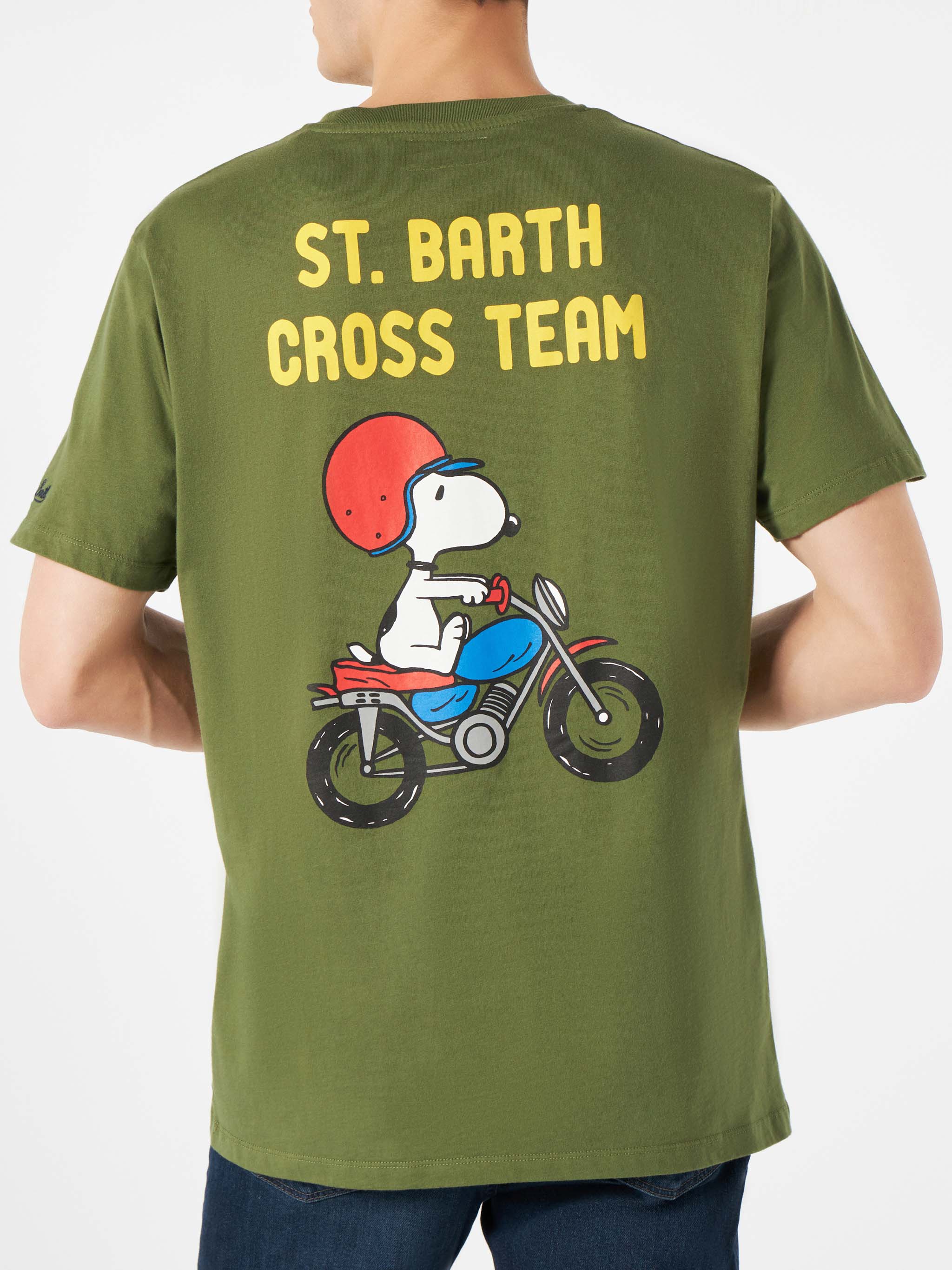 Groen T-shirt voor heren met Snoopy-print | PEANUTS™ SPECIALE EDITIE