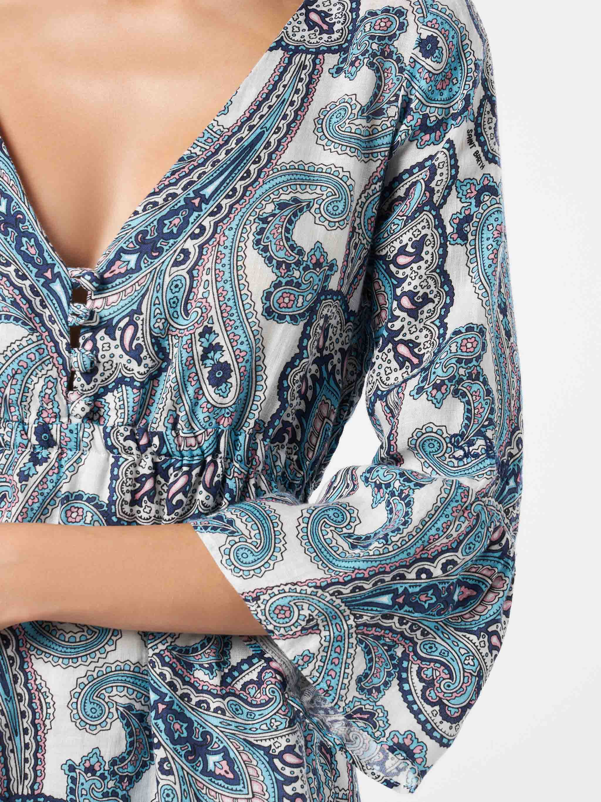 Kurzes Damenkleid mit Paisleymuster