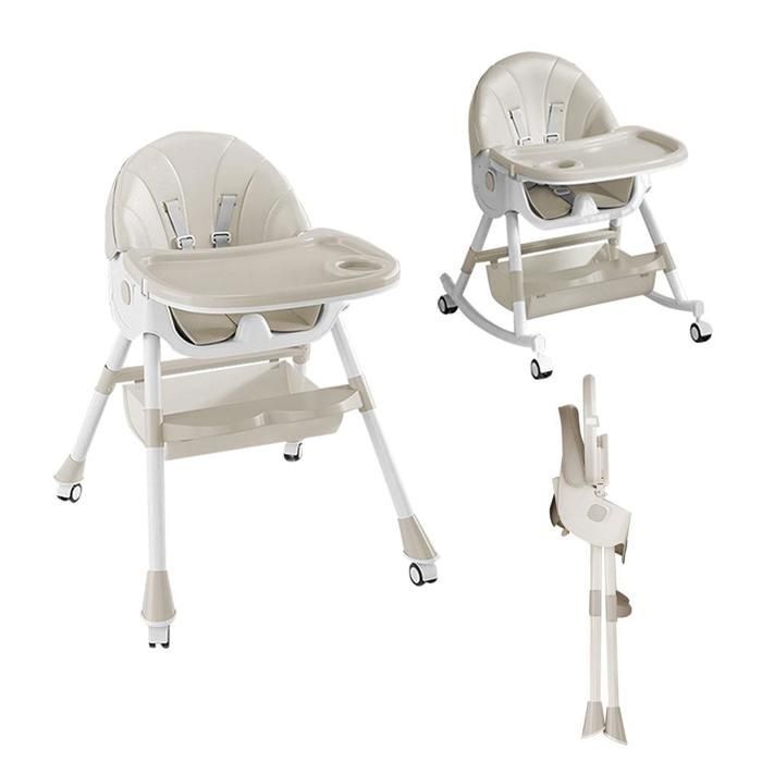 Silla alta infantil MIPAN. - Plegable - Ajustable - Reclinable - 64x70x87cm - Silla alta convertible para bebé - Silla ergonómica para bebé - Beige