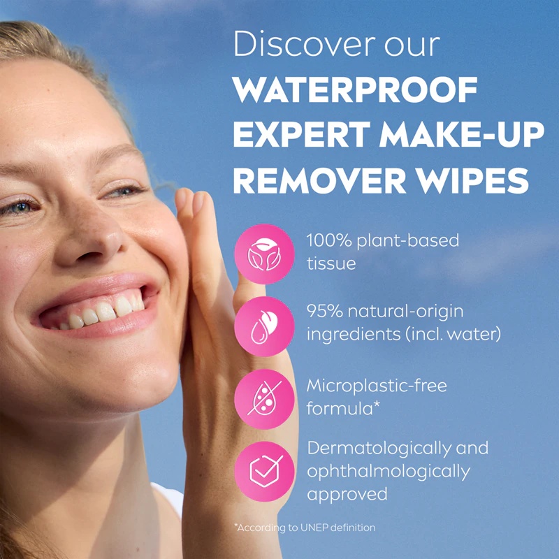 NIVEA Micellar ūdensizturīgās minerālu kosmētikas noņemšanas salvetes