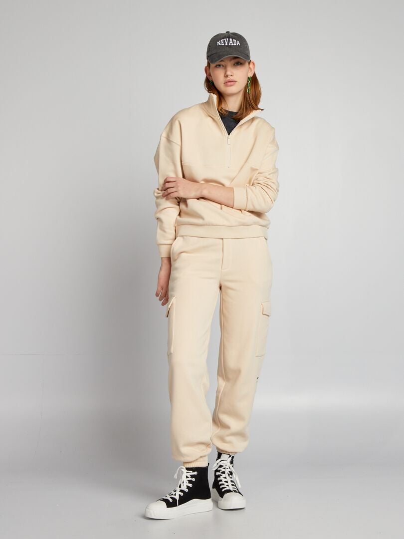 Bedrukte joggingbroek - BEIGE