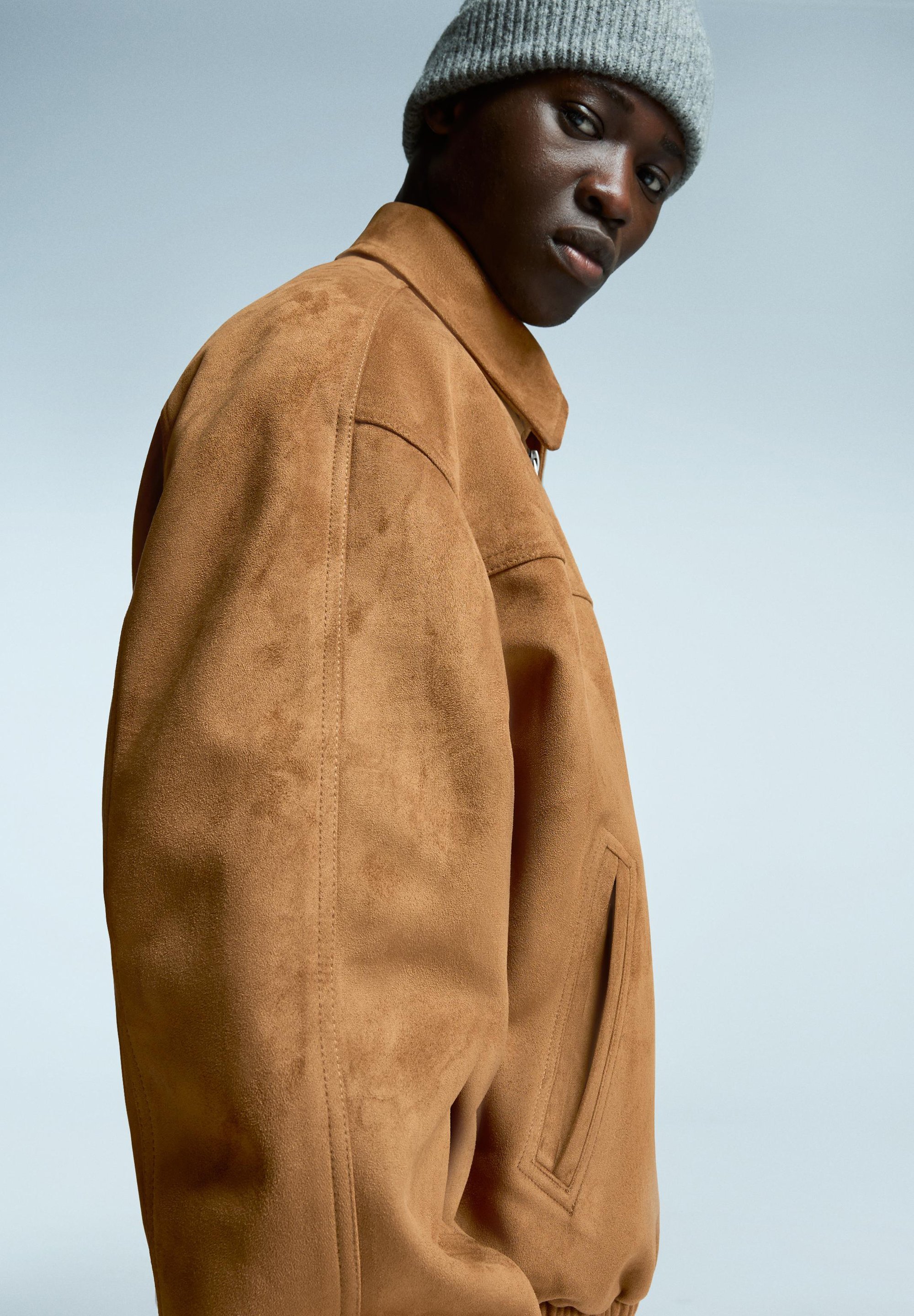 Giacca in similpelle Bershka - color sabbia