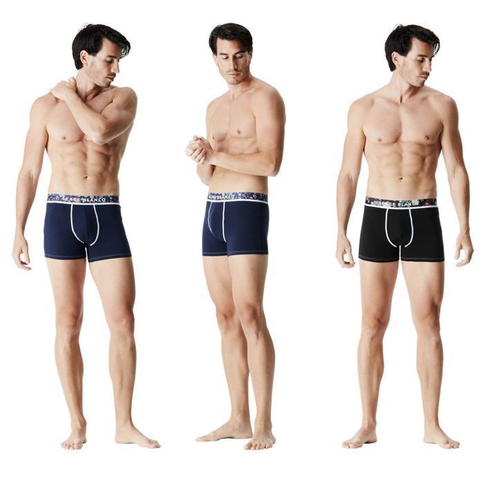 Serge Blanco Boxer Homme  Caleçon Homme - Noir  (Lot de 6)