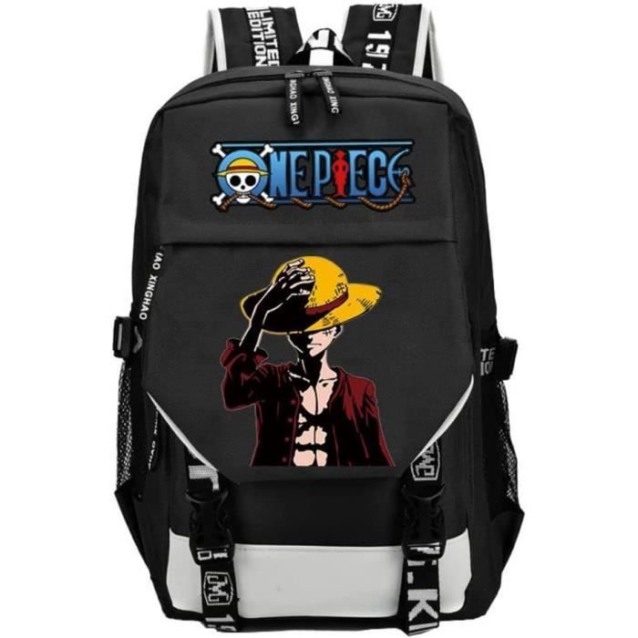 Zaino anime One Piece per ragazzi e ragazze - Zoro, Luffy, Tony, Chopper, zaino scolastico con caricatore USB - Grande capacità Manga 3D