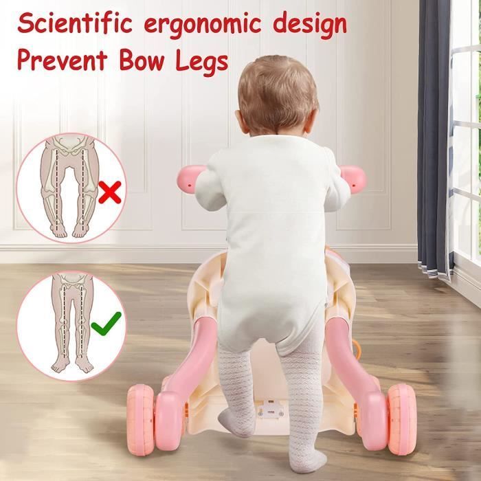 Girello per bambini, girello staccabile con velocità regolabile e tavolino attività, girello convertibile 3 in 1