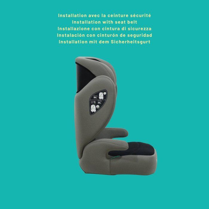 Siège auto - NANIA - Belem - Groupe 2/3 - I-size - 100/150 cm - 4 à 12 ans - Protection Latérale - Appui-tête Réglable - Noir