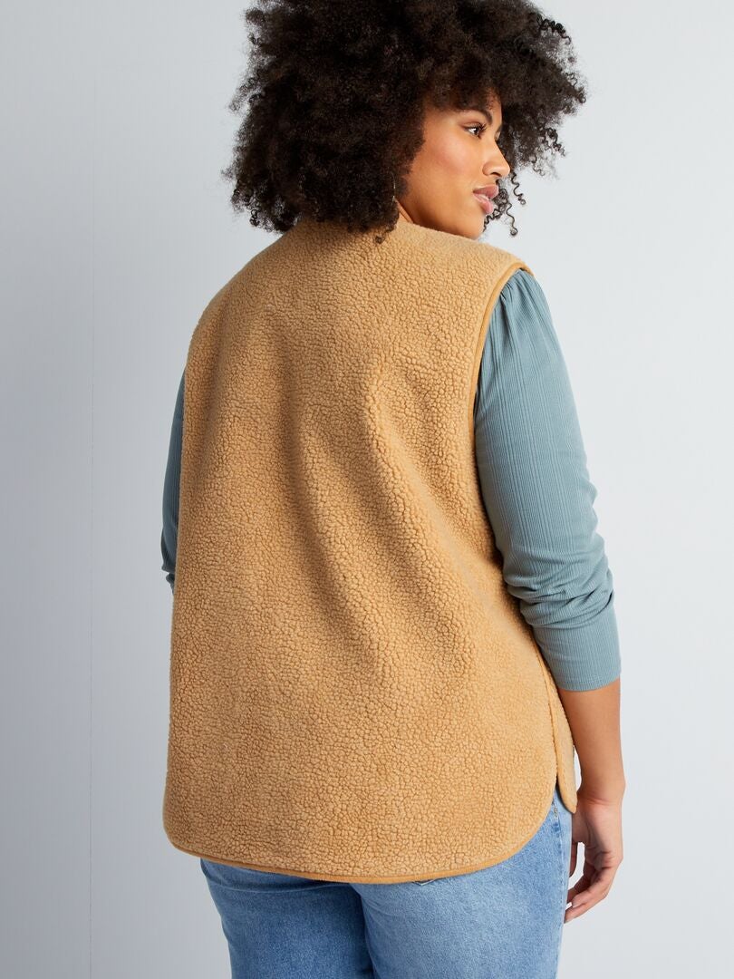 Mouwloos Sherpa-jack - BRUIN