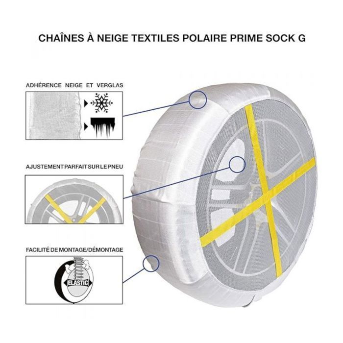 Calza da neve invernale ultra resistente e ad alte prestazioni per pneumatici 225/60R13, in pile, 0G76-PRSC-13