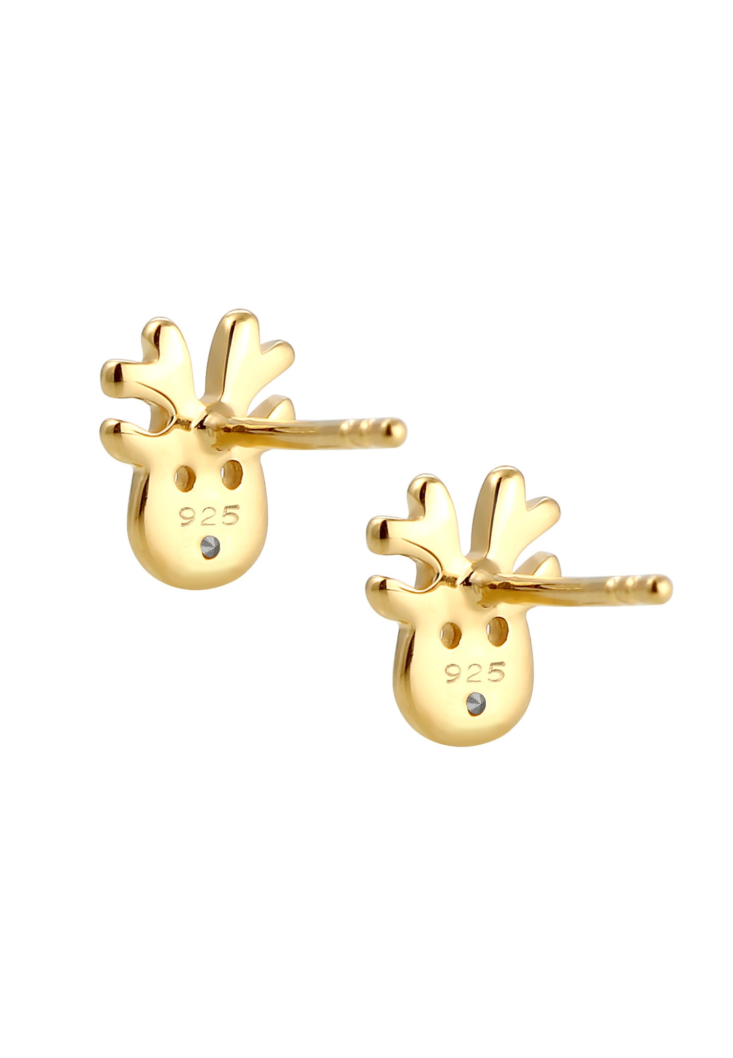 Elli Enfants Clous d'oreilles Motif Renne Ludique avec Cristal en Argent Sterling 925
