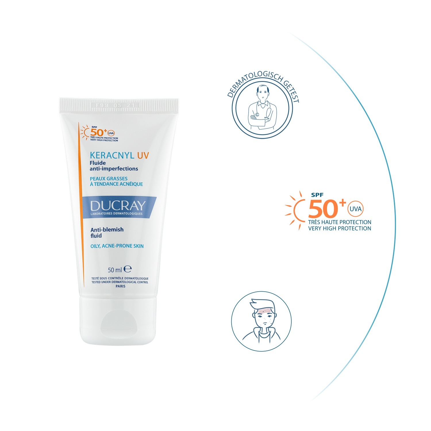 „Ducray Anti-Pimple Care Keracnyl“ spuogų skystis – 50 ml