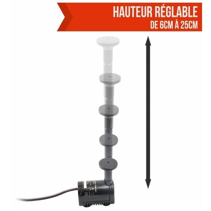 Pompe à eau solaire pour fontaine, bassin ou jardin... avec câble de 5m