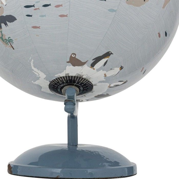 Globo terráqueo azul de metal para niños, D20