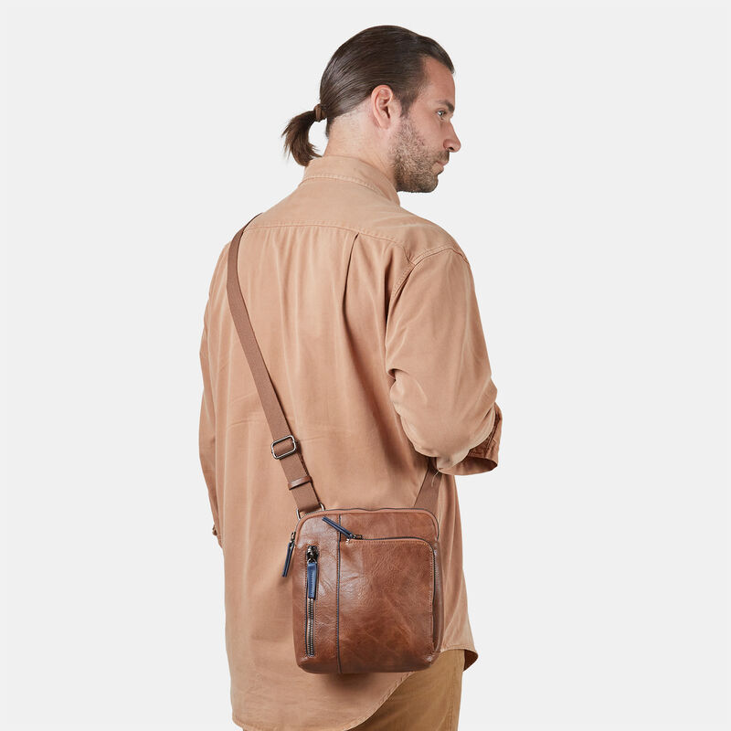 Borsa a tracolla con tre zip