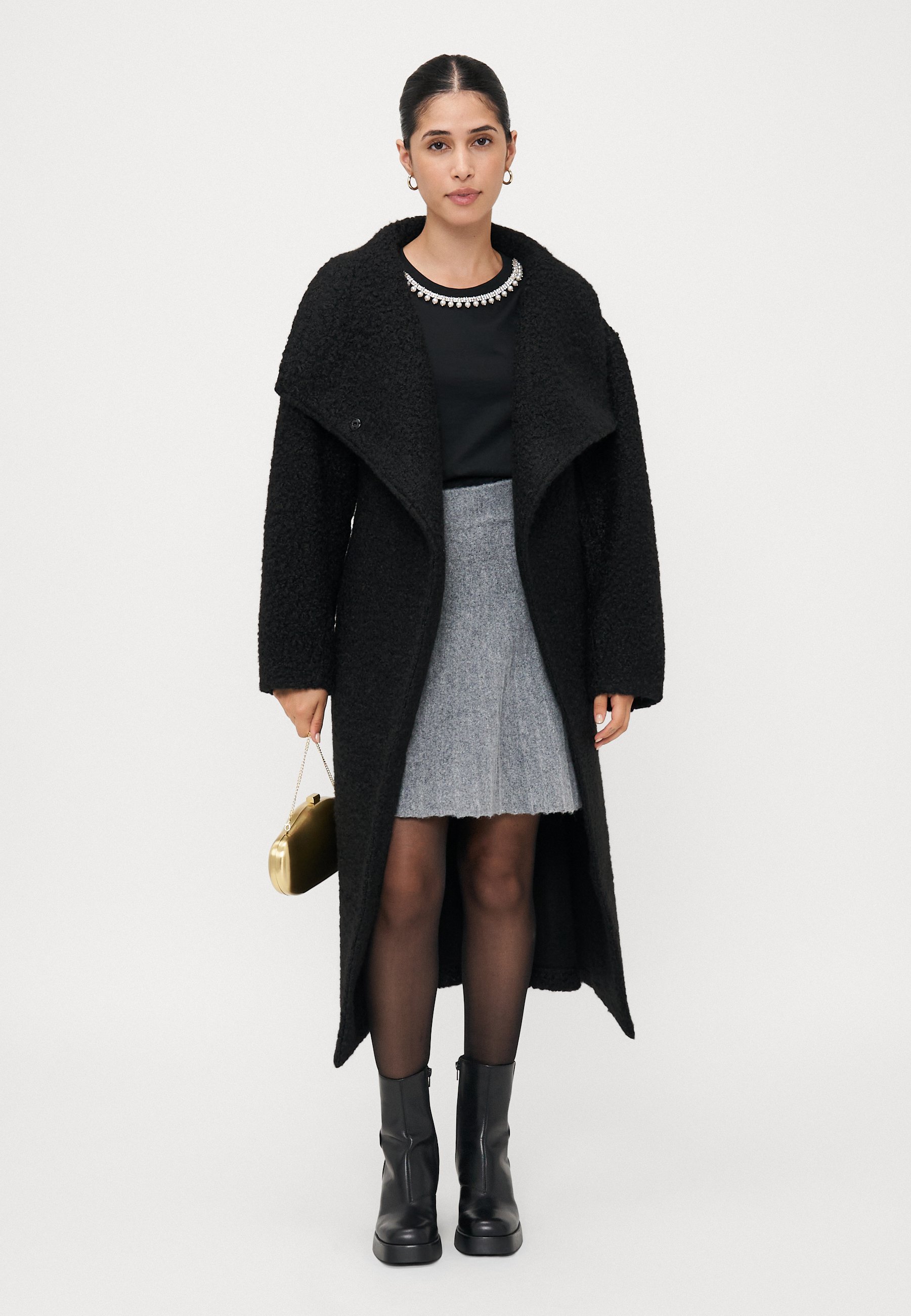 Gina Tricot Petite Lange Jas - Klassieke jas - zwart